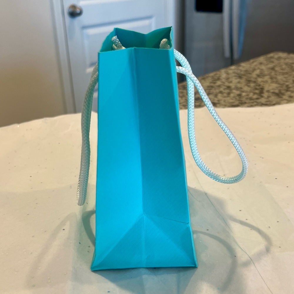 Tiffany & Co. Turquoise Paper Gift Bag with White Rope Handles - Picture 2 of 5